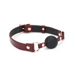 leren ball gag wijn rood