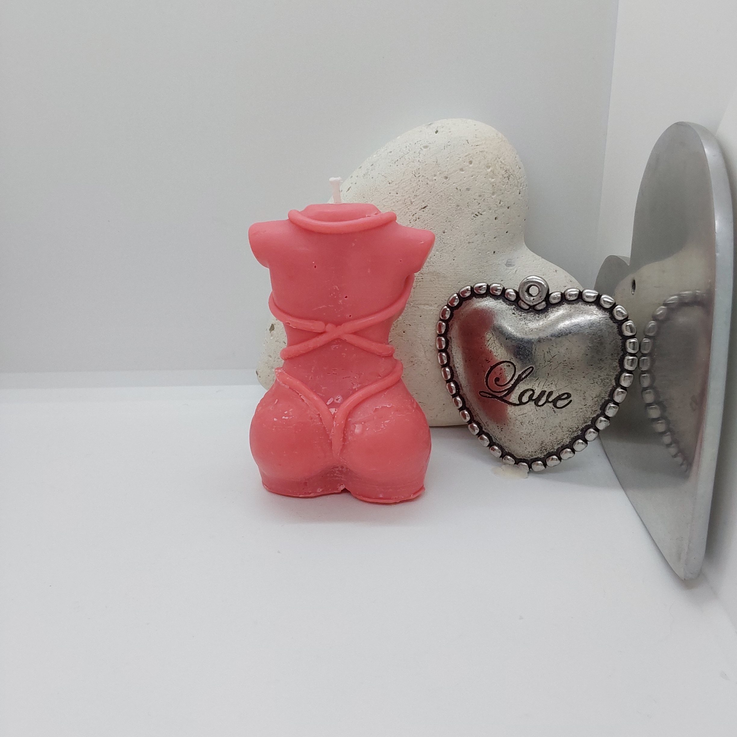 bondage torso kaars achterkant in roze