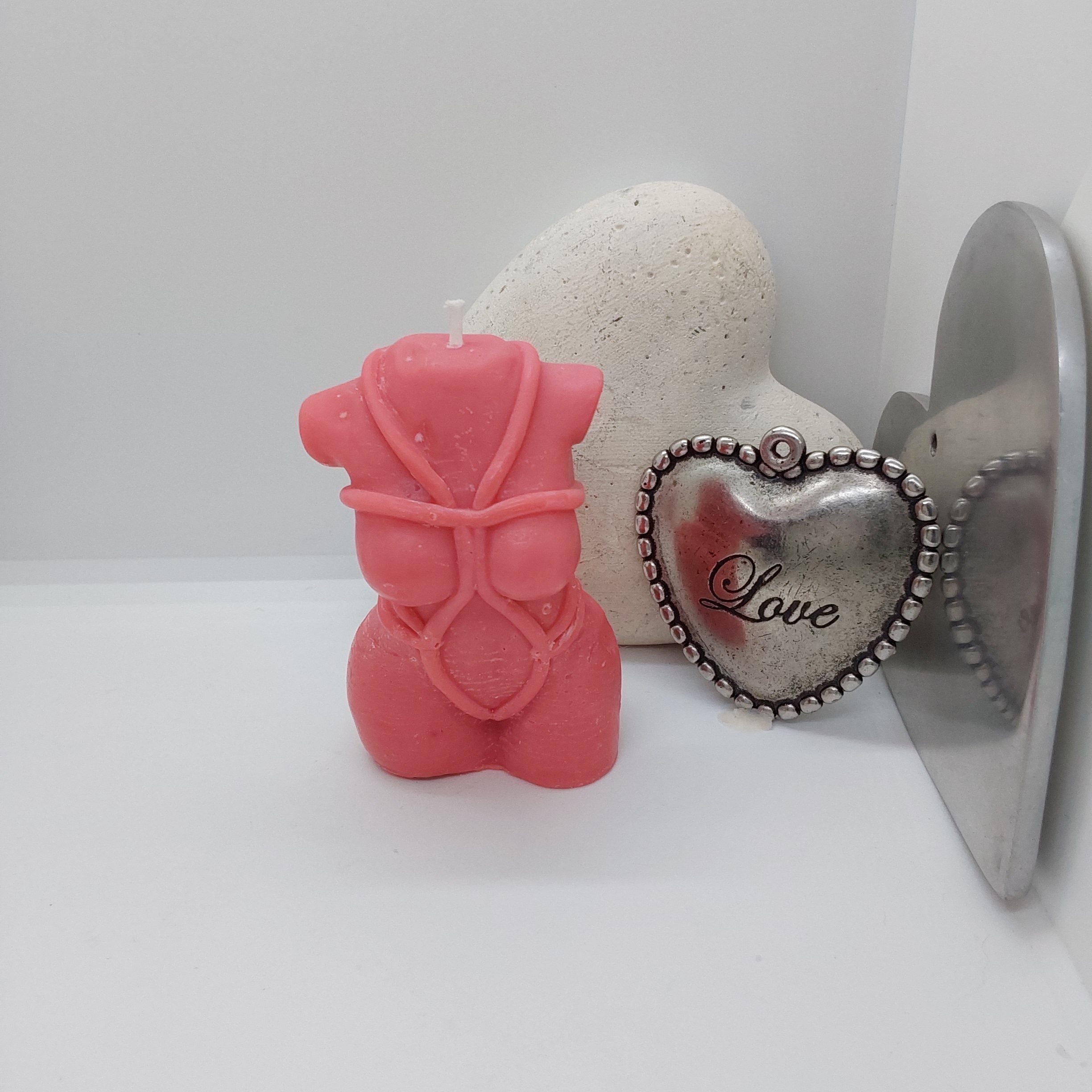 bondage torso kaars voorkant in roze